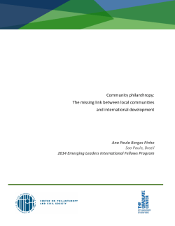 Community philanthropy: The missing link