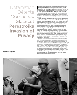 Defamation Détente gorbachev Glasnost Perestroika