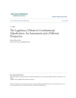 The Legitimacy Debate in Constitutional Adjudication: An