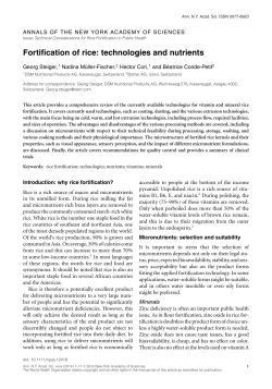 Fortification of rice: technologies and nutrients