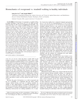 Biomechanics of overground vs. treadmill walking in healthy