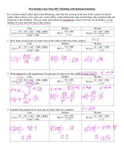 PreCalculus Class Notes RF7 Modeling with Rational Functions In a