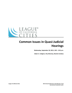 Common Issues in Quasi-Judicial Hearings