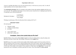 Experiments with Levers (cont`d)
