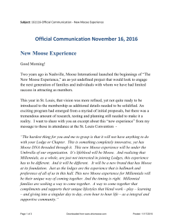 161116‐Official Communication ‐ New Moose Experience