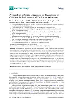 Preparation of Chito-Oligomers by Hydrolysis of Chitosan in the
