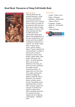 Read Book Thesaurus of Slang Full Kindle Book