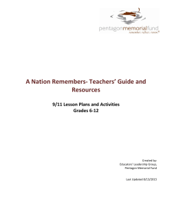A Nation Remembers- Teachers` Guide and Resources