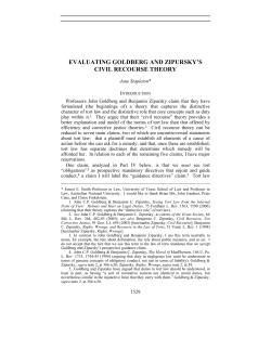 evaluating goldberg and zipursky`s civil recourse theory