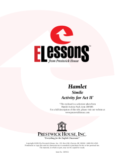 Hamlet Simile Activity - English IV with Mrs. Saunders