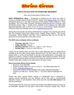 TICKETS ON SALE NOW FOR SPRINGTIME AMUSEMENT Buy