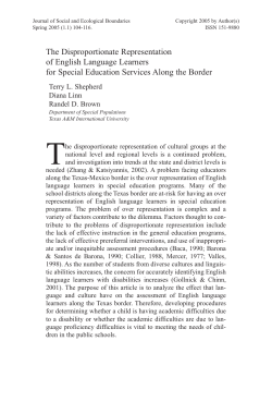 The Disproportionate Representation of English Language Learners
