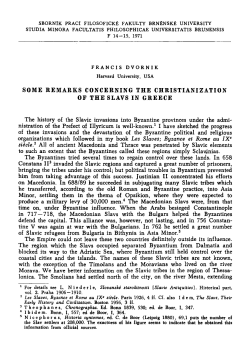 some remarks concerning the christianization of the slavs in greece