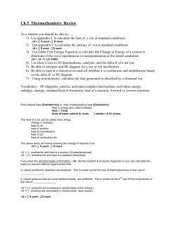 Ch 5 Thermochemistry Review