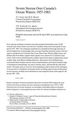 Severe Storms Over Canada`s Ocean Waters: 1957-1983