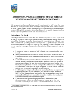 Attendance At Work Guidelines During Extreme Weather or Other