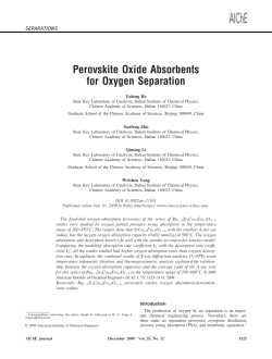 Perovskite oxide absorbents for oxygen separation