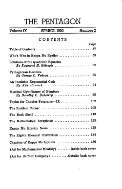 Spring 1950 - About The Pentagon