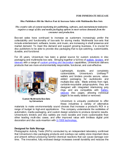 FOR IMMEDIATE RELEASE Disc Publishers Hit the Shelves Fast