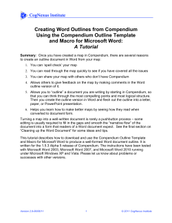 Creating Outline Word Reports from Compendium