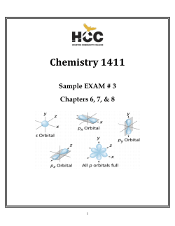 CHEM 1411 EXAM # 3 Name
