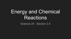 Energy and Chemical Reactions