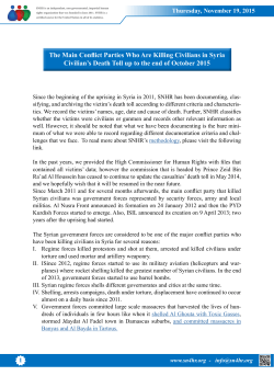 The Main Conflict Parties Who Are Killing Civilians in Syria Civilian`s