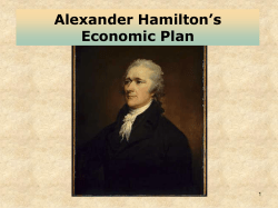 Alexander Hamilton`s Economic Plan
