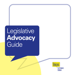 Legislative Advocacy Guide - Voices for Virginia`s Children