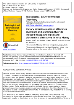 Dietary Spirulina platensis alleviates aluminum and aluminum