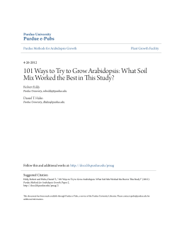 101 Ways to Try to Grow Arabidopsis: What Soil - Purdue e-Pubs