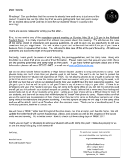 Parent Packet - Fournineteen Student Ministry