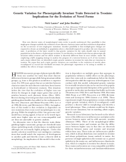Genetic Variation for Phenotypically Invariant Traits Detected in