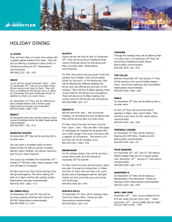 HOLIDAY DINING