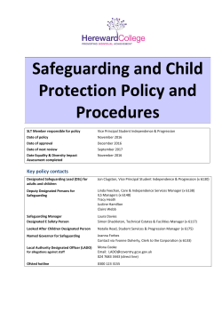Safeguarding Young People and Vulnerable Adults Policy