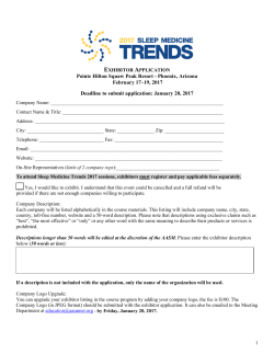Exhibitor Application - American Academy of Sleep Medicine