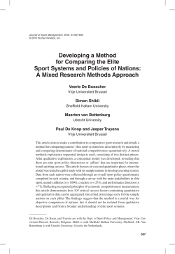 Developing a Method for Comparing the Elite Sport Systems and