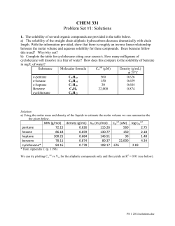 CHEM 331 Problem Set #1: Solutions