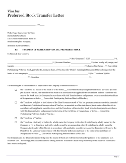 Preferred Stock Transfer Letter