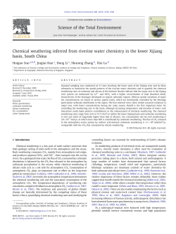 Chemical weathering inferred from riverine water chemistry in the