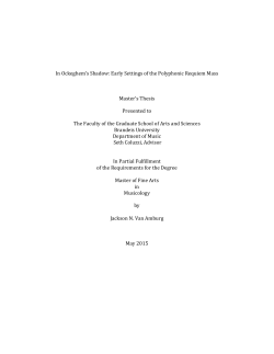 In Ockeghem`s Shadow: Early Settings of the Polyphonic Requiem
