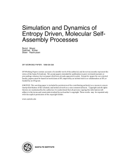 Entropy Driven, Molecular Self