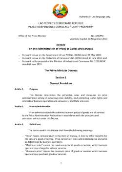 LAO PEOPLE`S DEMOCRATIC REPUBLIC PEACE