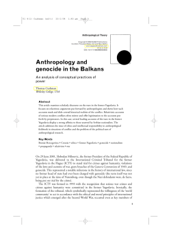 Anthropology and genocide in the Balkans