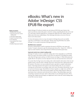 eBooks: What`s new in Adobe&reg; InDesign&reg; CS5 EPUB file export