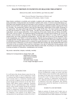 MALNUTRITION IN PATIENTS ON DIALYSIS TREATMENT