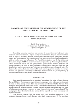 ranges and equipment for the measurement of the ship`s underwater