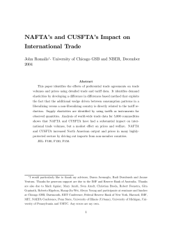 NAFTA`s and CUSFTA`s Impact on International Trade
