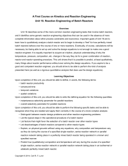A First Course on Kinetics and Reaction Engineering Unit 18