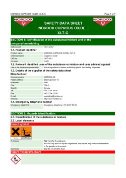 SAFETY DATA SHEET NORDOX CUPROUS OXIDE, XLT-G